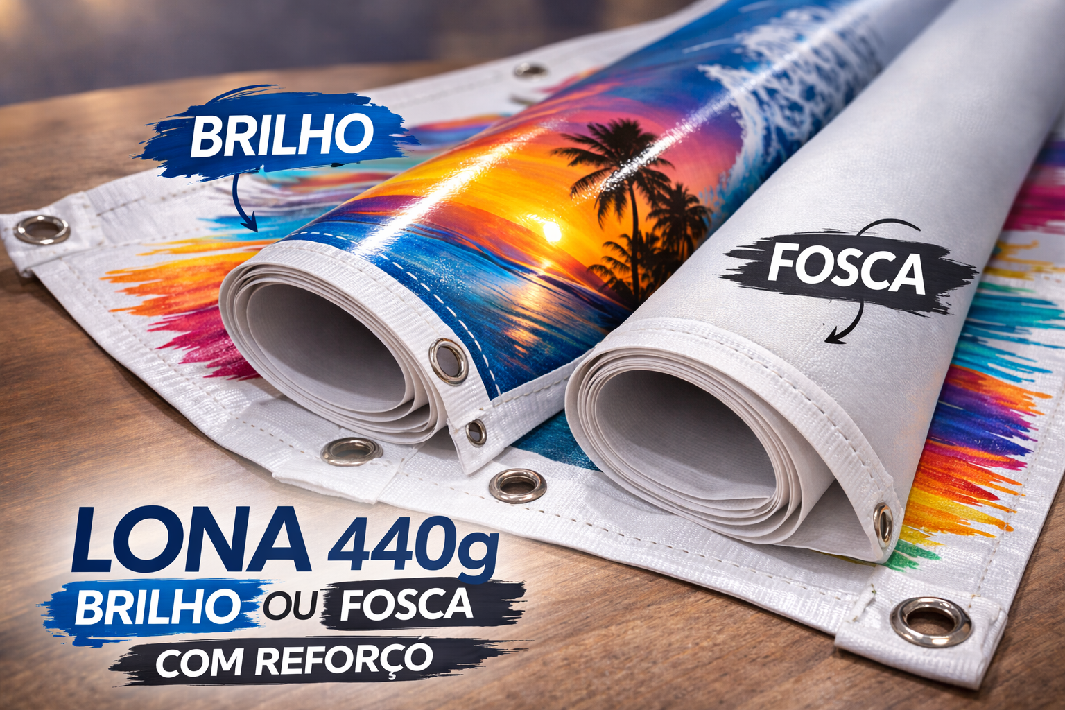 Lona 440g Brilho ou Fosca com Reforço
